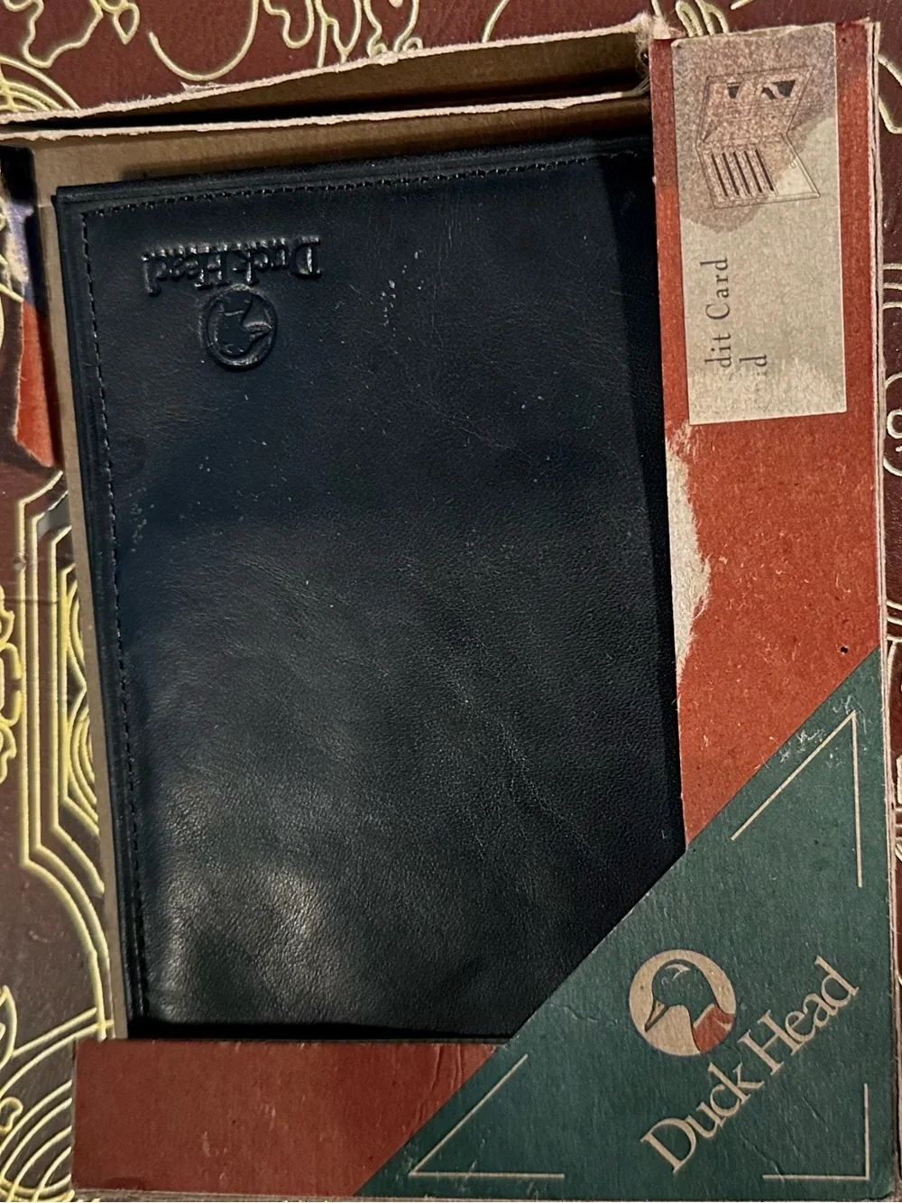 Duck Head Black Leather Bifold Wallet